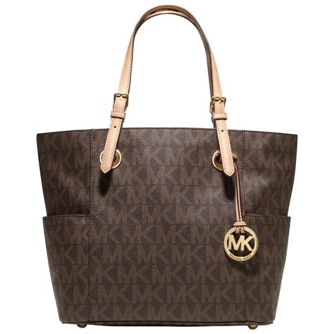 michael kors handbag black and brown|Michael Kors brown leather handbag.